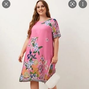 Shein 2x pink dress with flowers